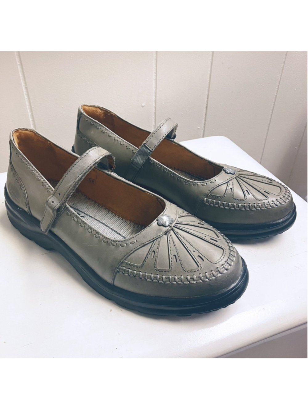 Dr Comfort Paradise Mary Jane Shoes Womens 9M Pewter Leather Orthopedic Diabetic